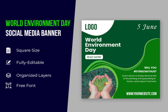 Abstract World Environment Day Social Media Kit