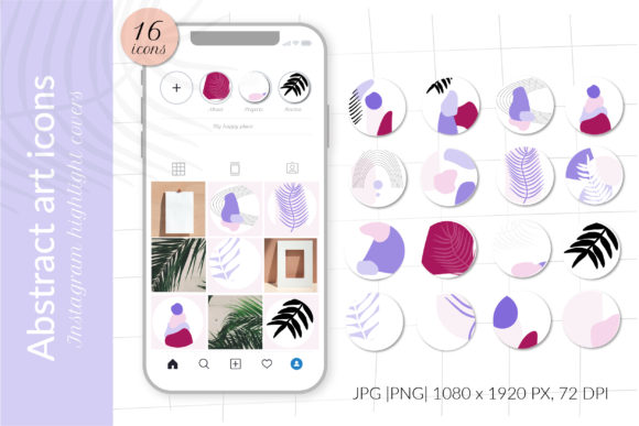Elevate Your Profile with Abstract Art Shapes Highlight Covers