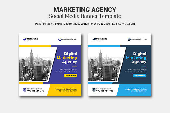Marketing Agency Social Banner Template: A Comprehensive Evaluation
