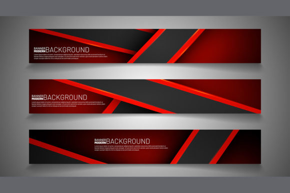 Rectangular Banners with Red and Black